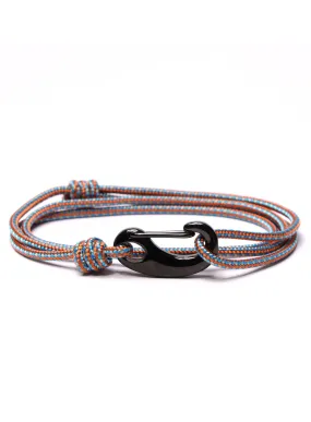 Orange   Blue Tactical Cord Bracelet for Men (Black Clasp - 30K)