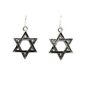 P245 David's Star Hook Earrings