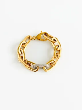 Paper Clip Micropave Link Bracelet