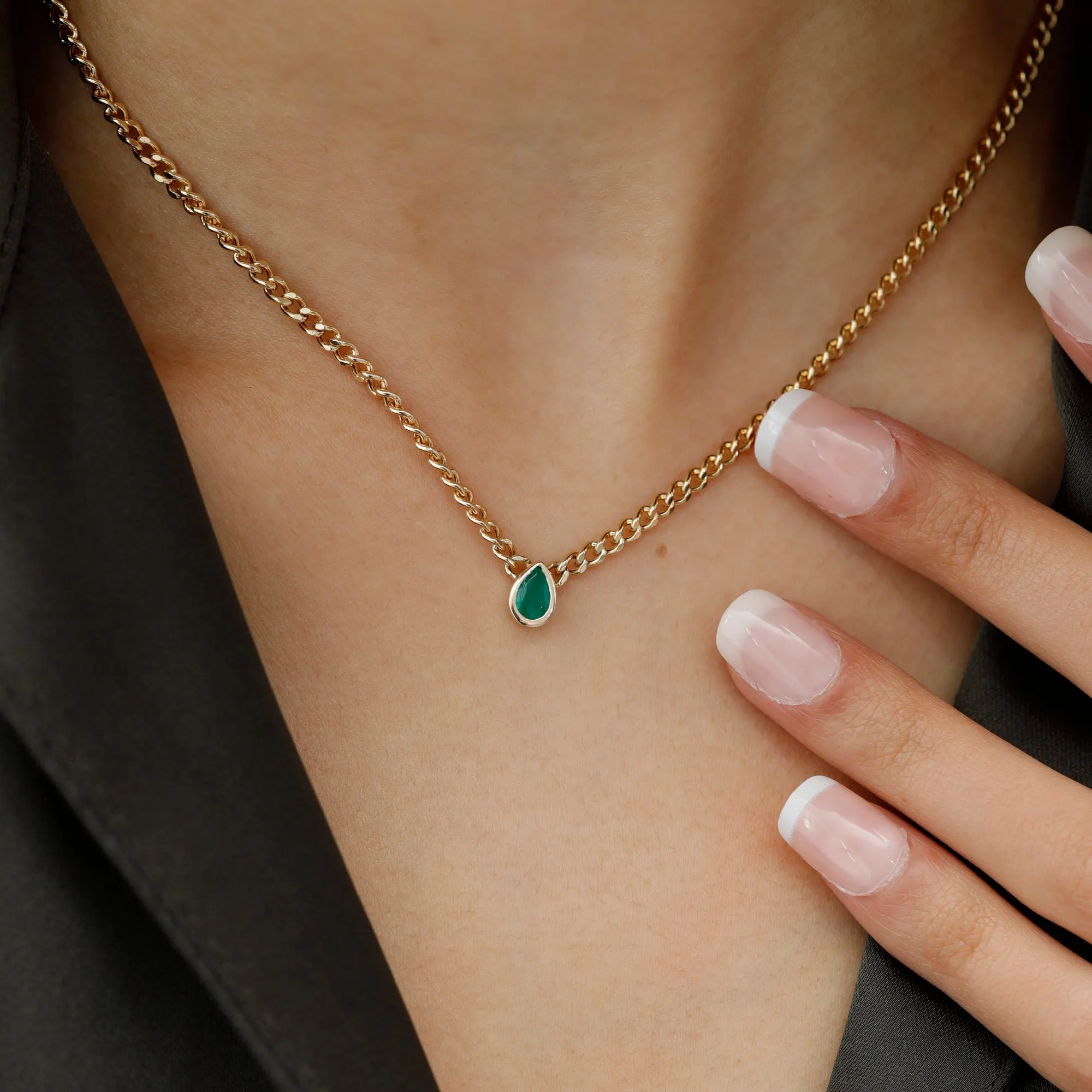 Pear Cut Emerald Chain, Palmer