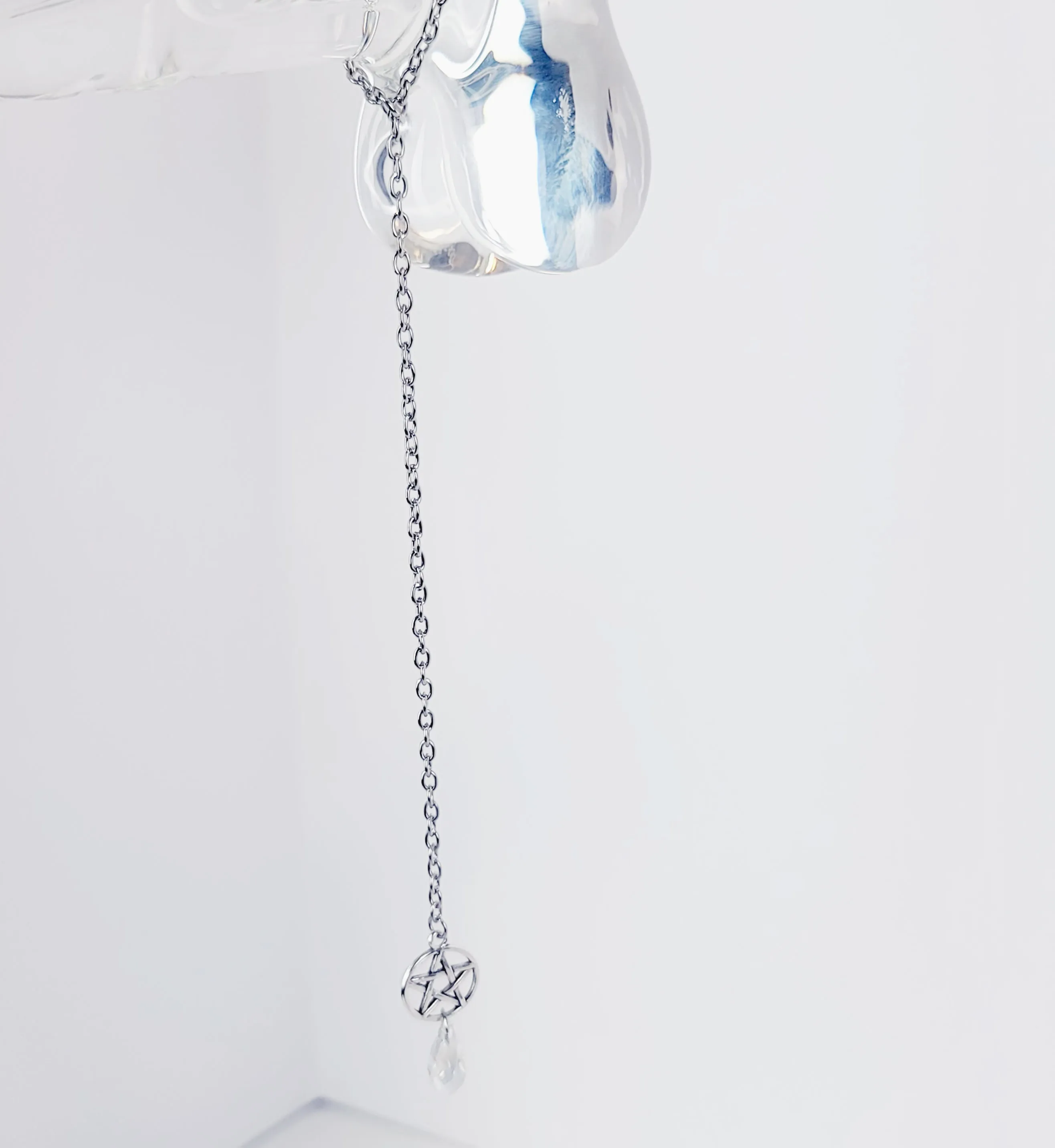 Penis Chain Noose with Pentagram and Crystal. Penis Bracelet