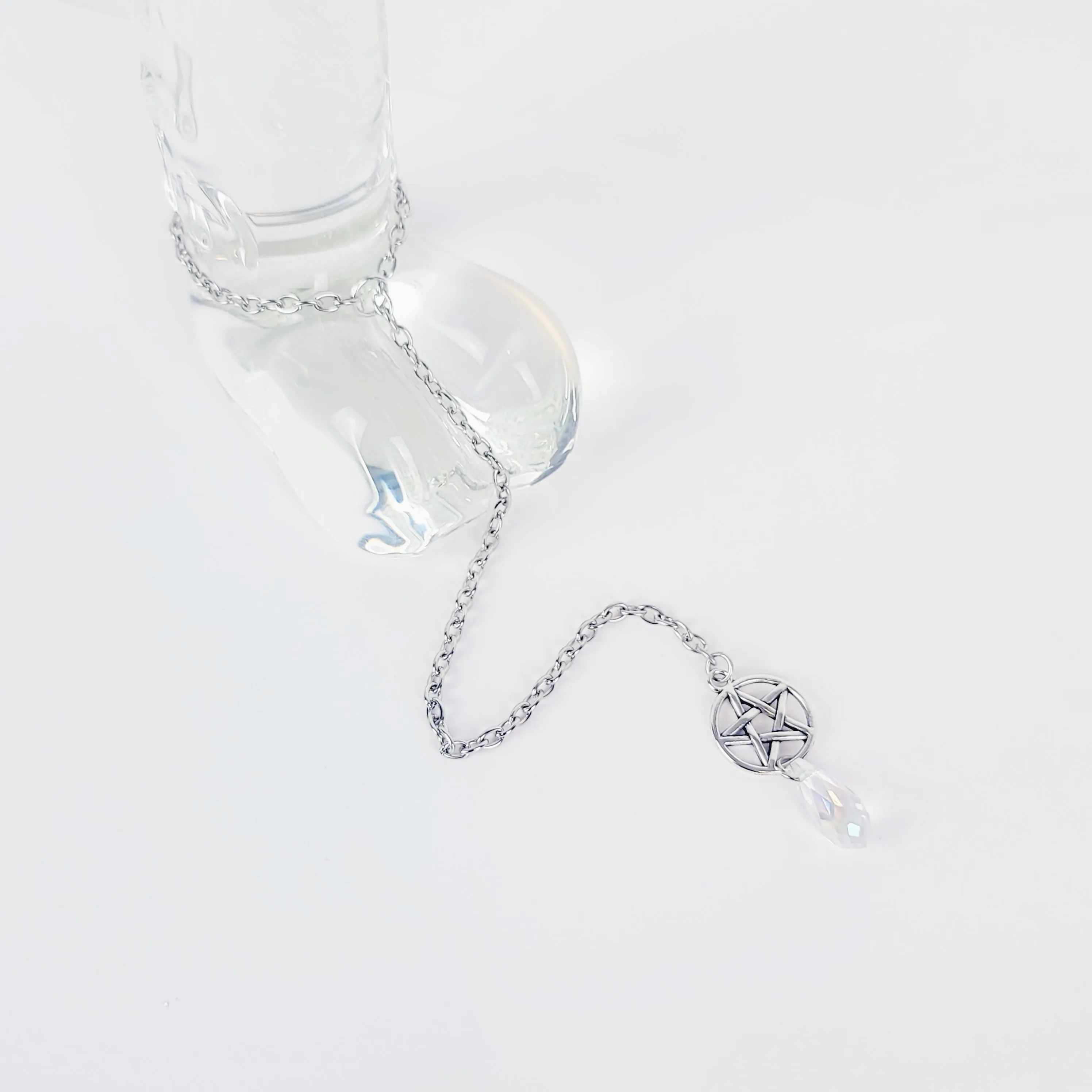 Penis Chain Noose with Pentagram and Crystal. Penis Bracelet