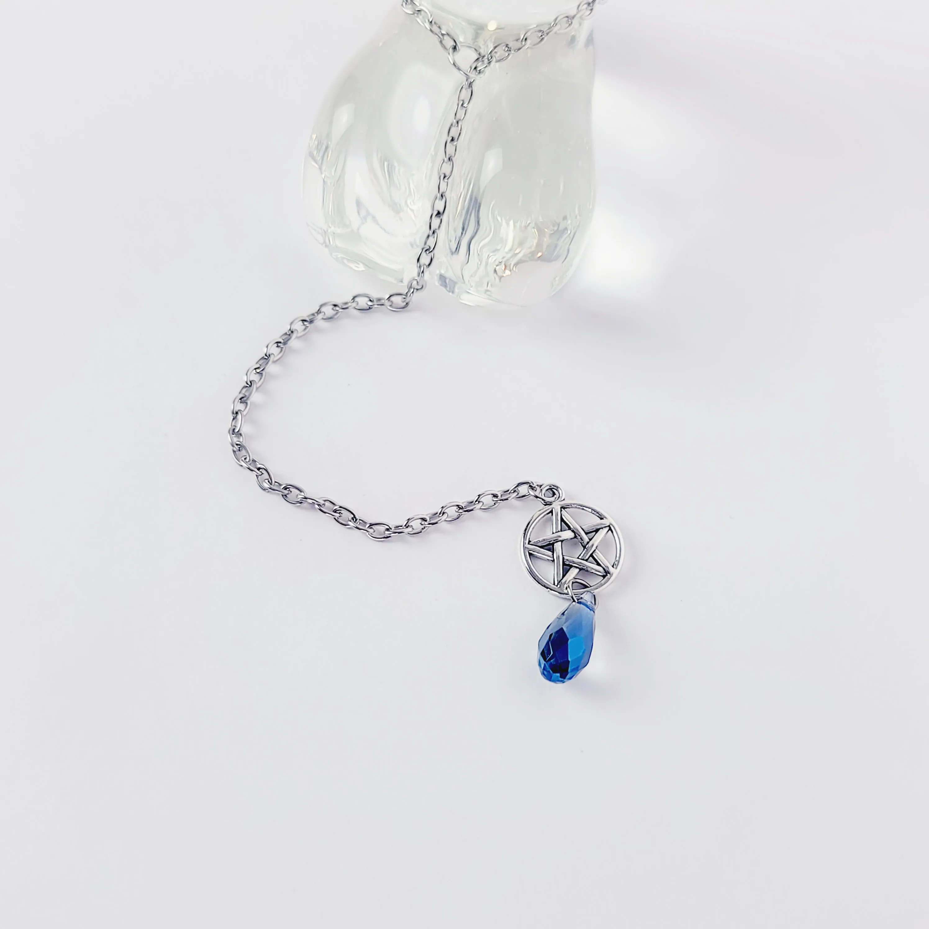 Penis Chain Noose with Pentagram and Crystal. Penis Bracelet