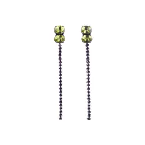 Peridot Black Diamond Earrings
