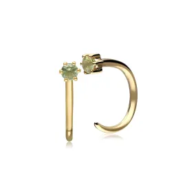 Peridot Durchzugs Creolen in 9ct Gelb Gold