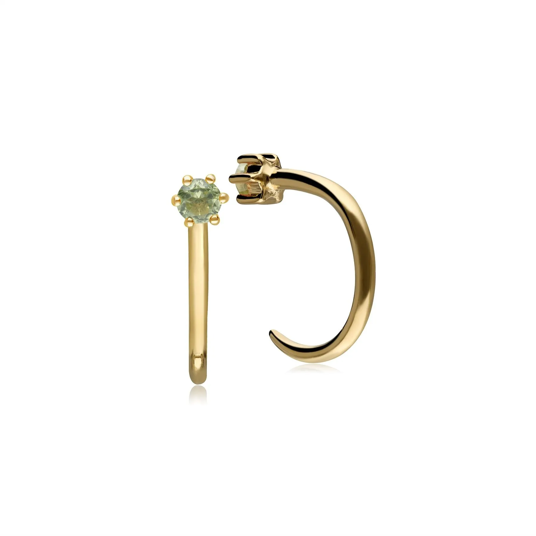 Peridot Durchzugs Creolen in 9ct Gelb Gold