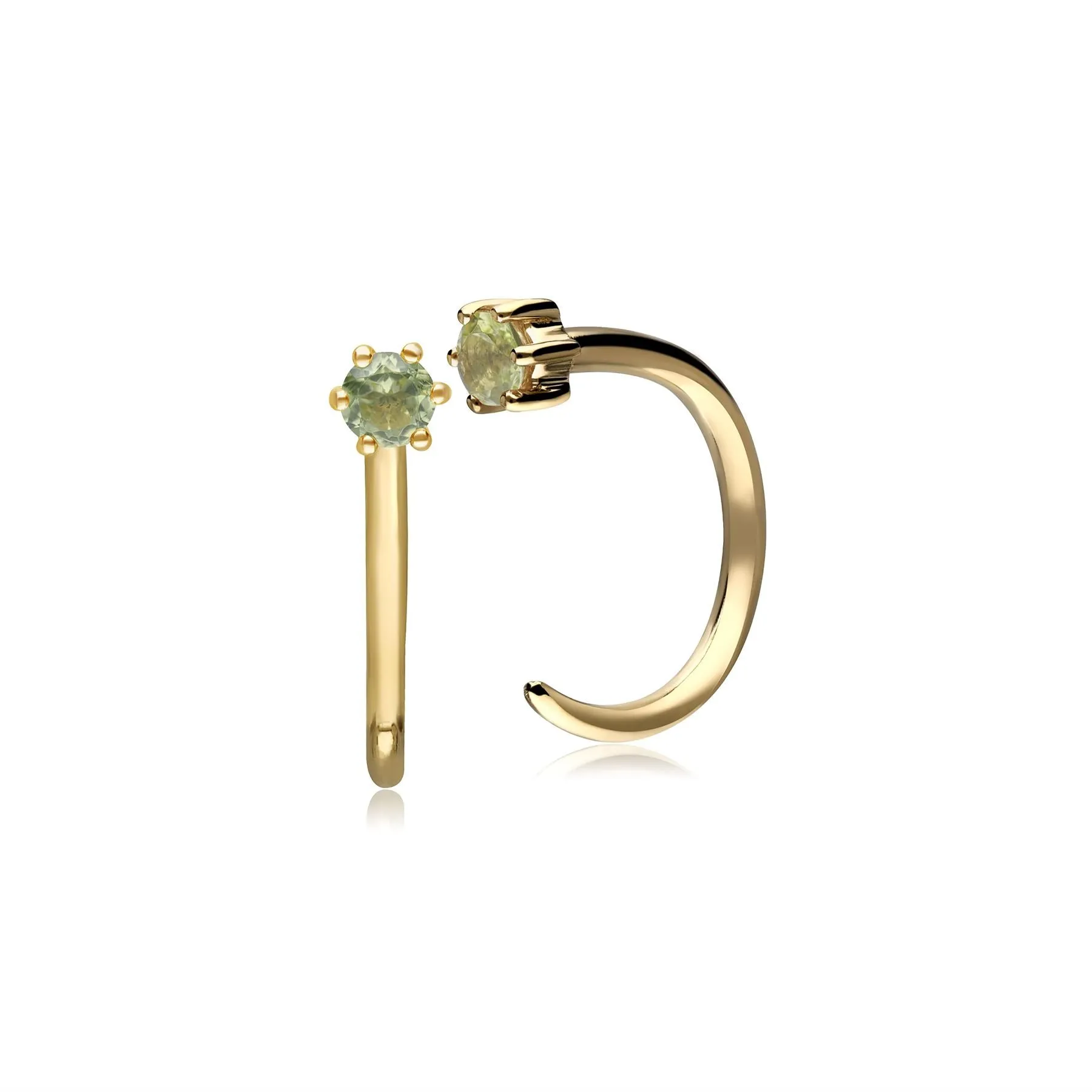 Peridot Durchzugs Creolen in 9ct Gelb Gold