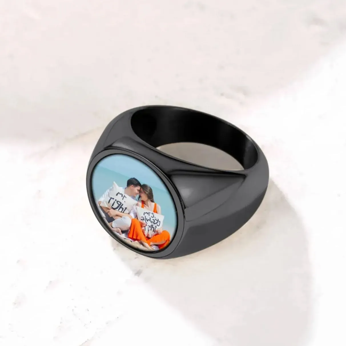 Personalized Picture Ring Memorial Gift For Men Women