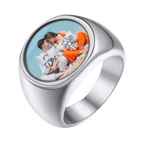 Personalized Picture Ring Memorial Gift For Men Women