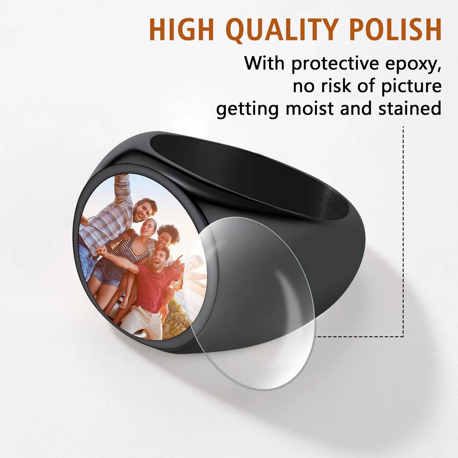 Personalized Picture Ring Memorial Gift For Men Women