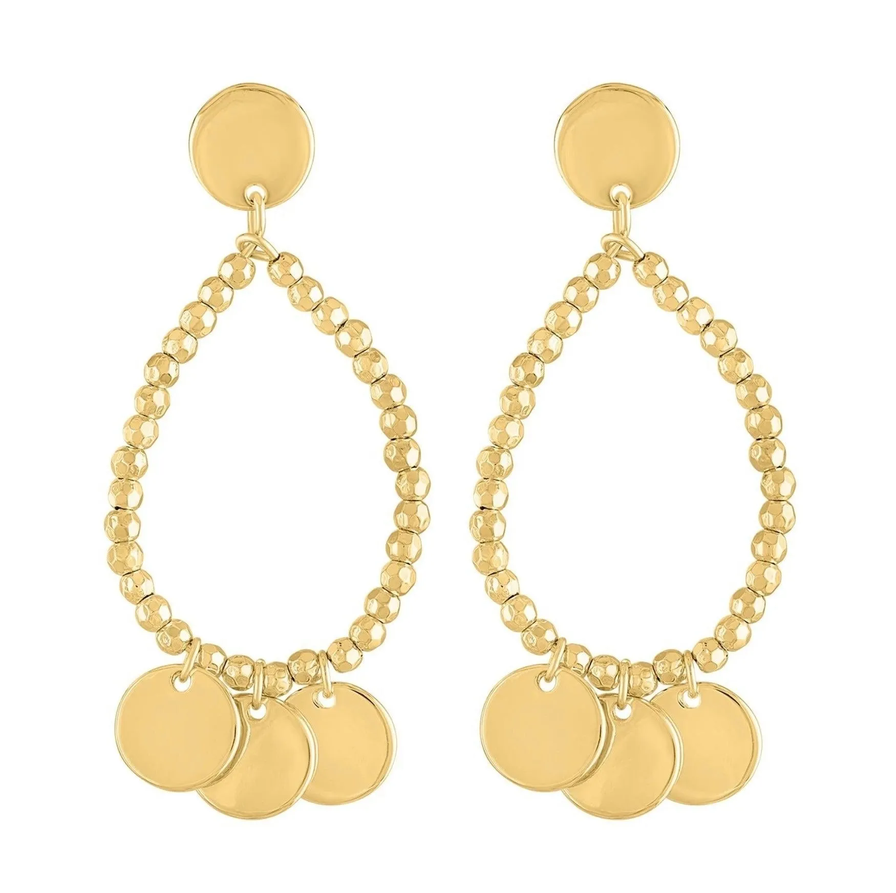 Piper & Jade Gold Beaded Teardrop Earrings
