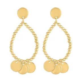 Piper & Jade Gold Beaded Teardrop Earrings