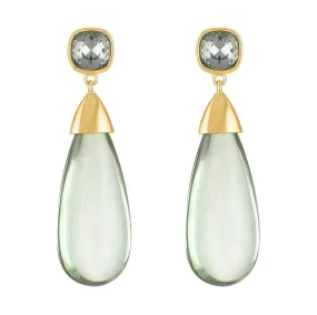 Piper & Jade Gold Crystal and Prasiolite Drop Earrings