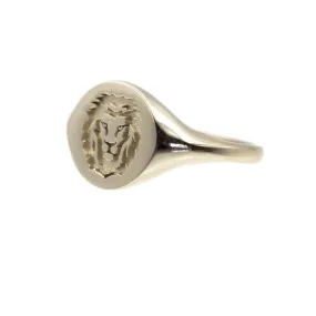 Platinum Lion Signet Ring by VicStoneNYC Fine Jewelry