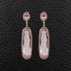 Rose Amethyst & Diamond Earrings