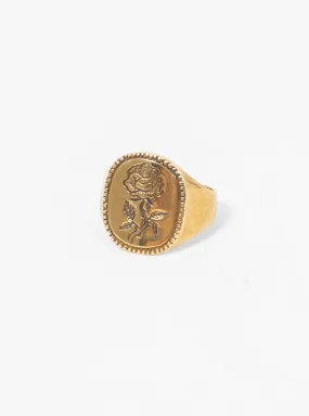 Rose Signet Ring Brass