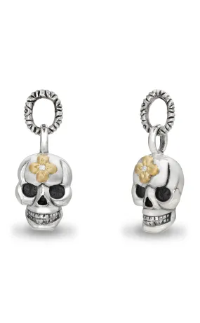 Roses Never Die Skull Earring Charms – Diamond