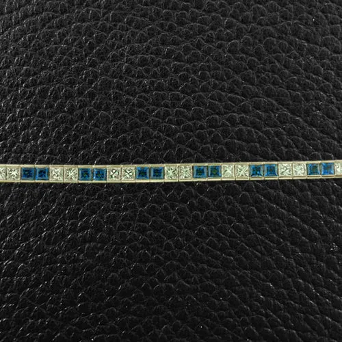Sapphire & Diamond Tennis Bracelet