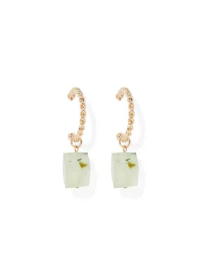 Serina Twirled Hoop And Stone Drop Earrings