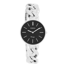 Silver coloured OOZOO watch with silver coloured chunky chain bracelet - C20356