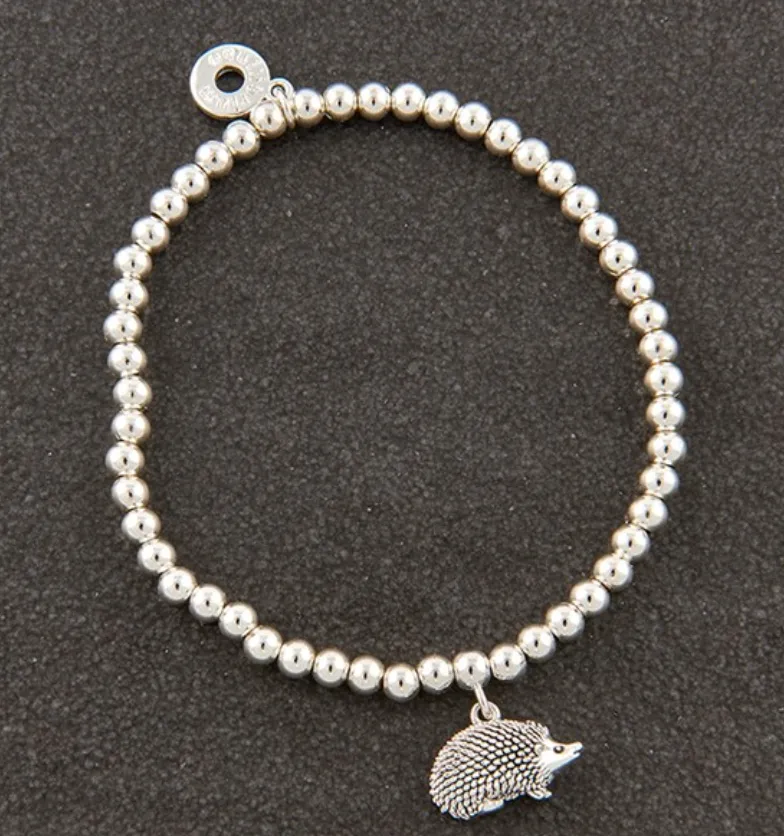Silver Plated Hedgehog Stretchy Bracelet