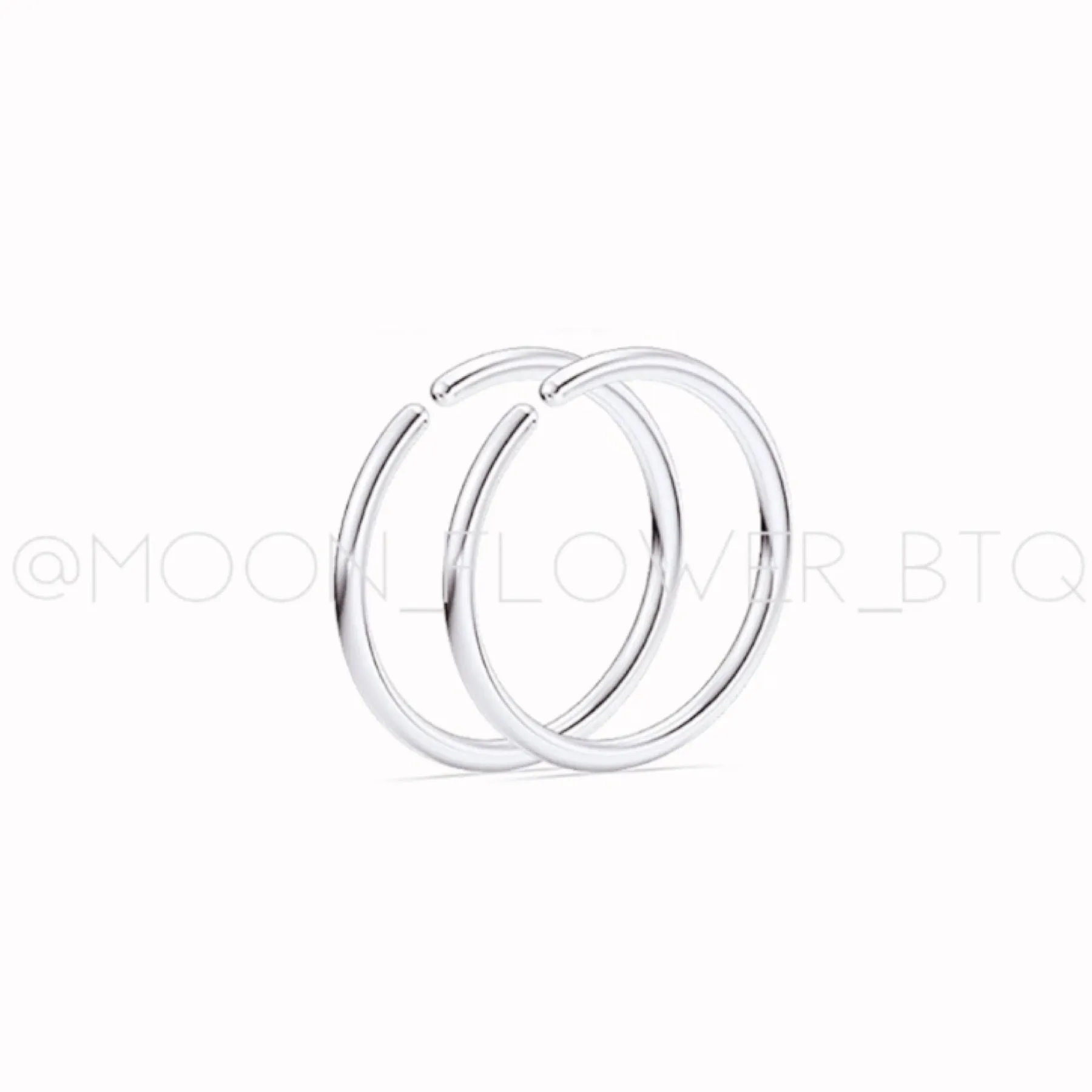 Small Silver Fixed Hoop Earrings 10mm