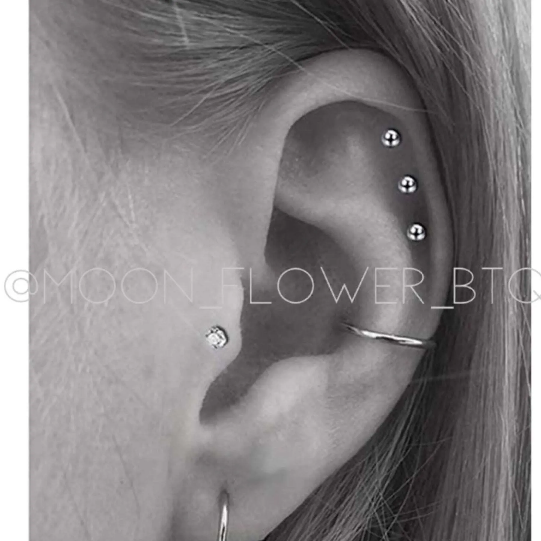 Small Silver Fixed Hoop Earrings 10mm