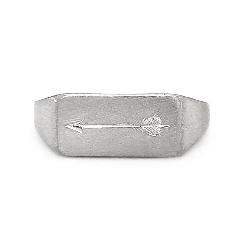 Sterling Silver Choose Your Weapon Signet Ring - "Arrow"
