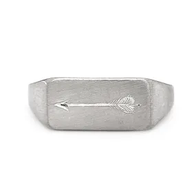 Sterling Silver Choose Your Weapon Signet Ring - "Arrow"