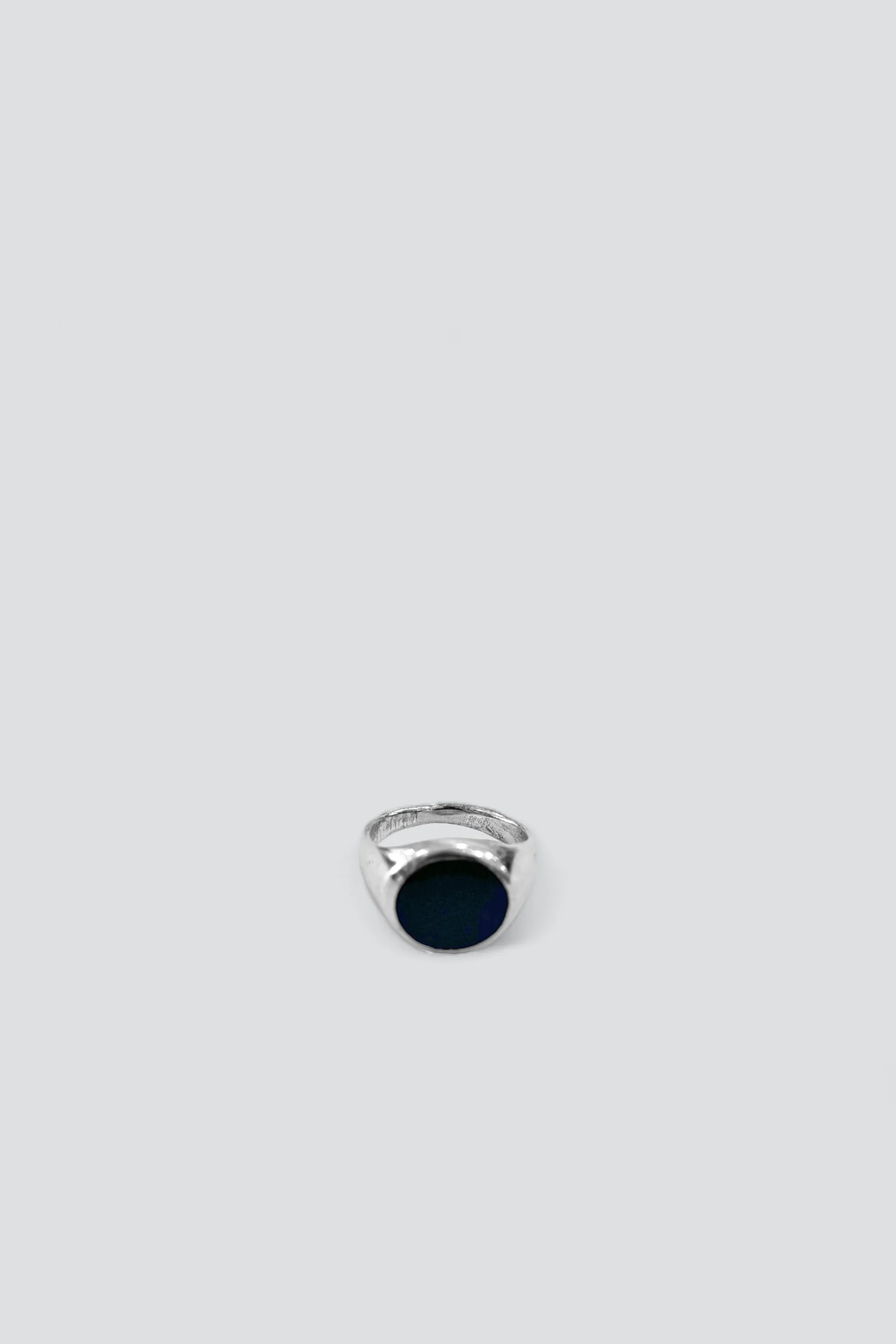 Sterling Silver Lapis Round Signet Ring