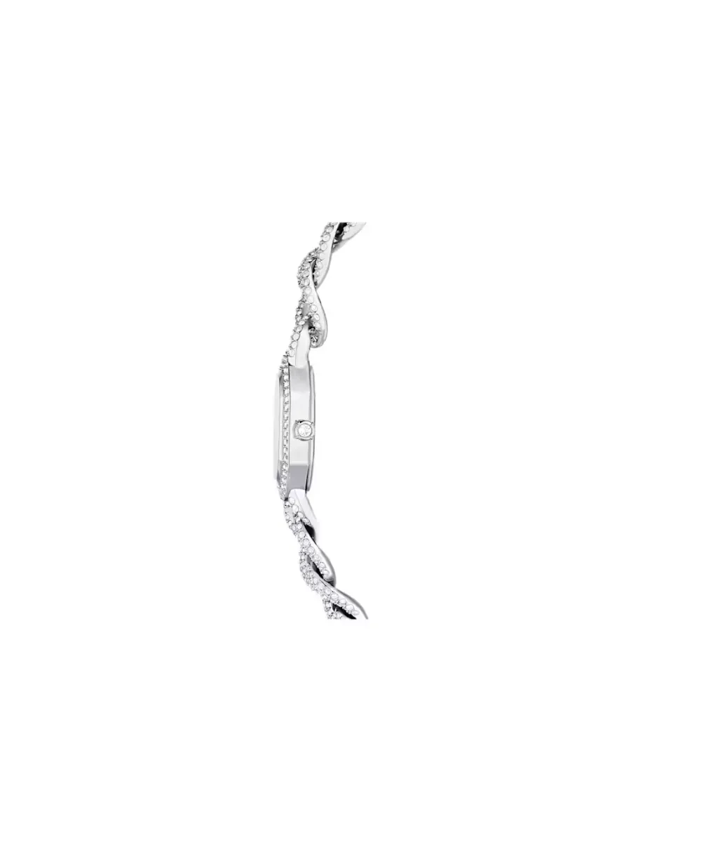 SWAROVSKI DEXTERA CHAIN WATCH, SWISS MADE,CRYSTAL BRACELET, SILVER TONE, STAINLESS STEEL