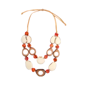 Tagua Women's Poppy Coral Danna Necklace