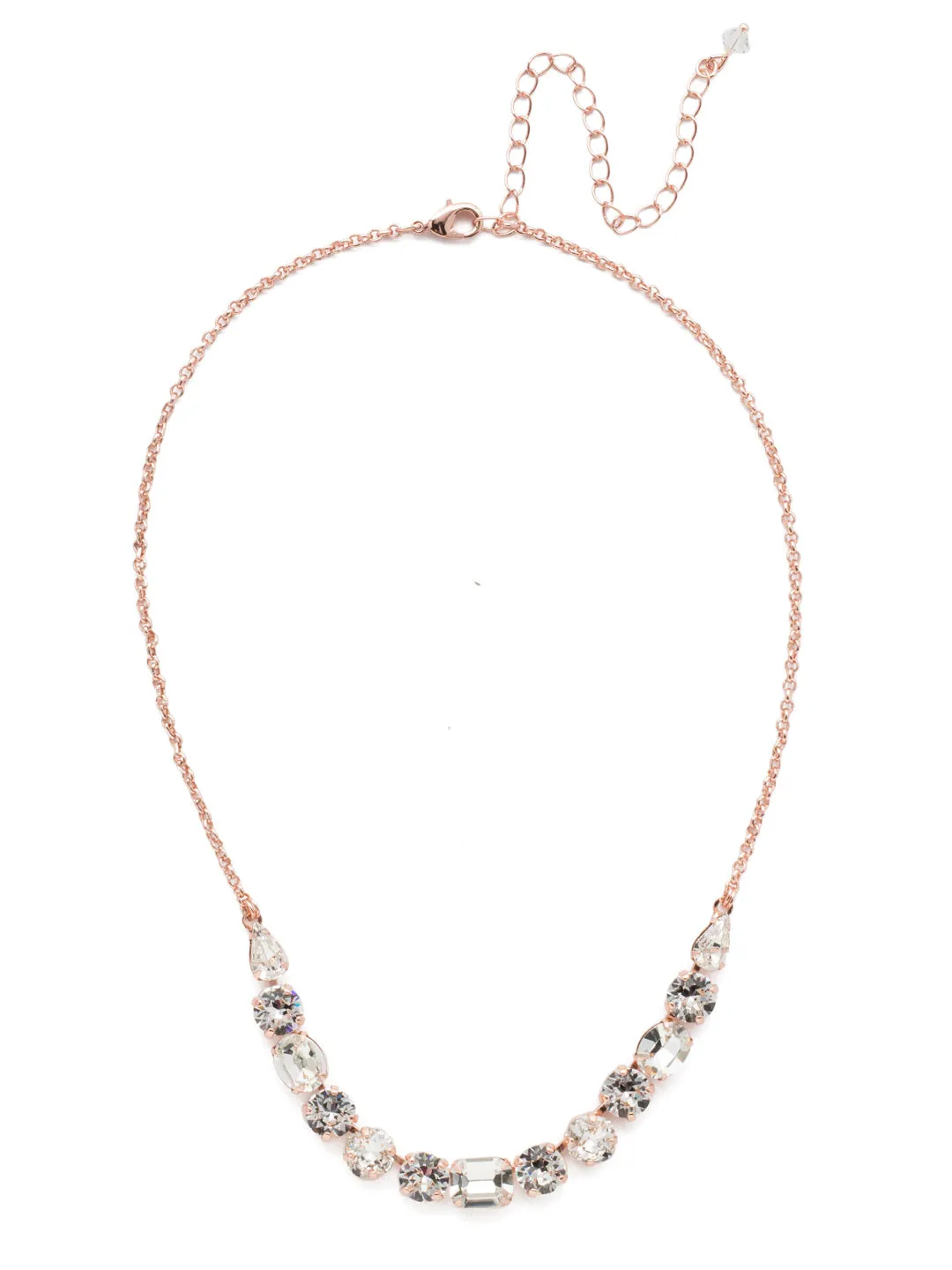 Tansy Half Line Tennis Necklace - NDQ14RGCRY