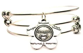 The Vampire Flower Small Triple Style Expandable Bangle Bracelet