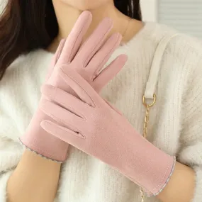 Thick Velvet Touch Screen Driving Gloves