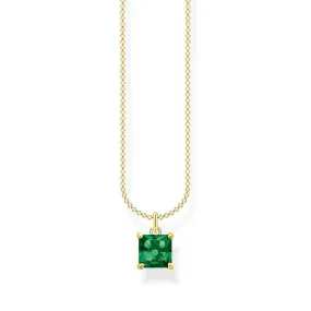Thomas Sabo Necklace With Green Stone Gold