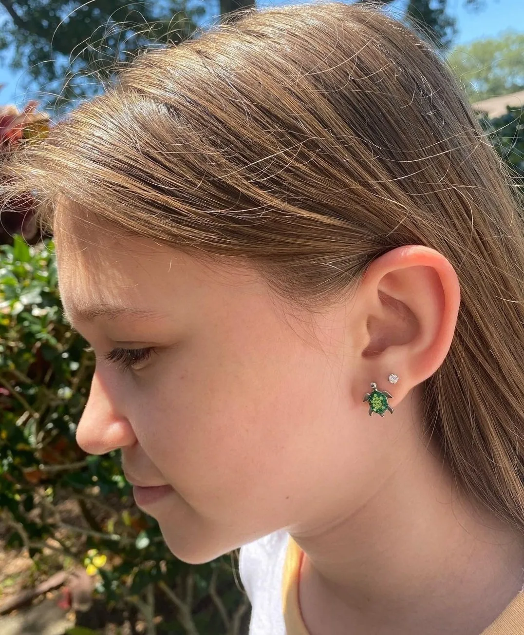 Turtle Crystal Sterling Silver Earrings