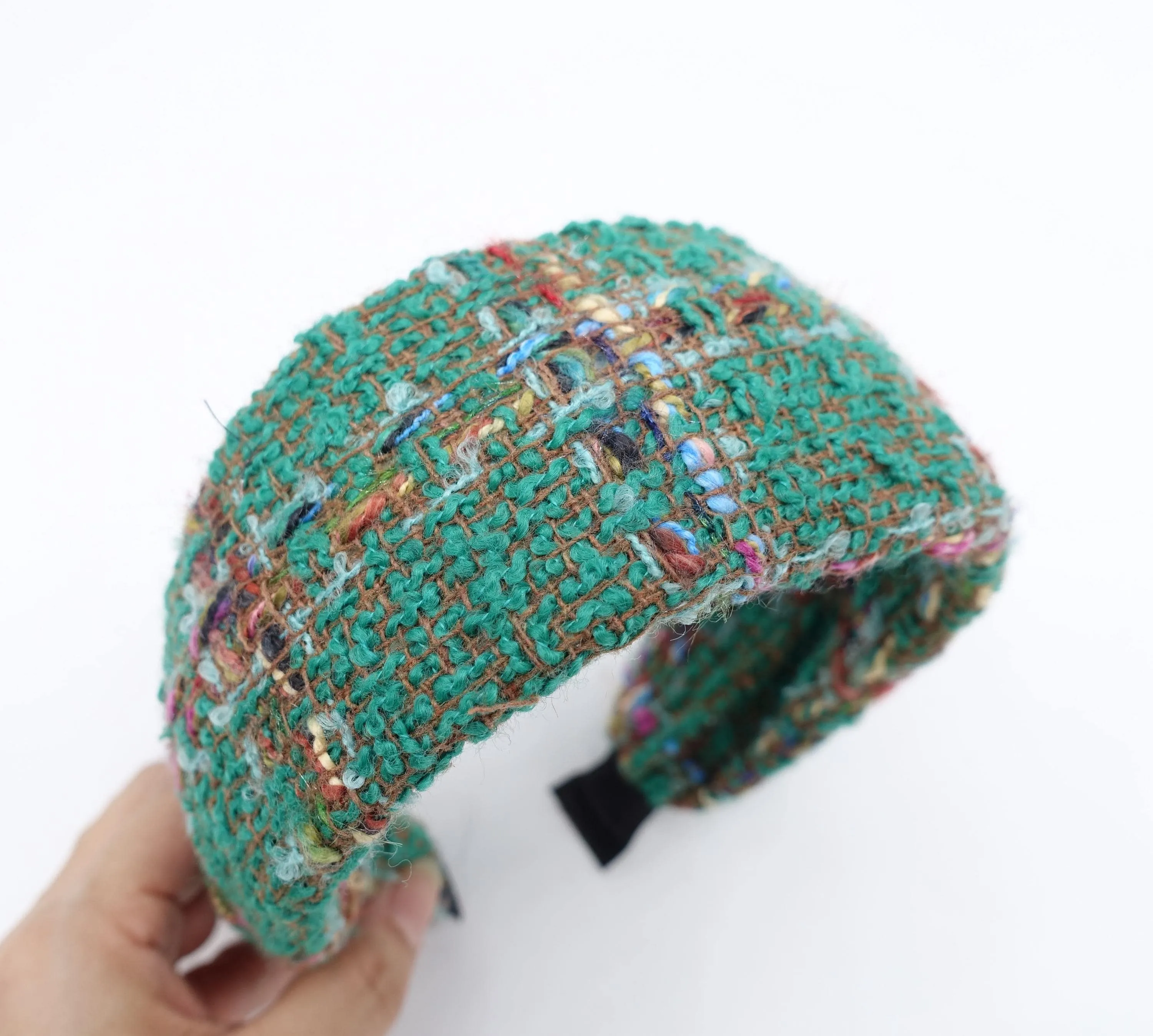 tweed headband, flat headband, FW headband, wide headband for women
