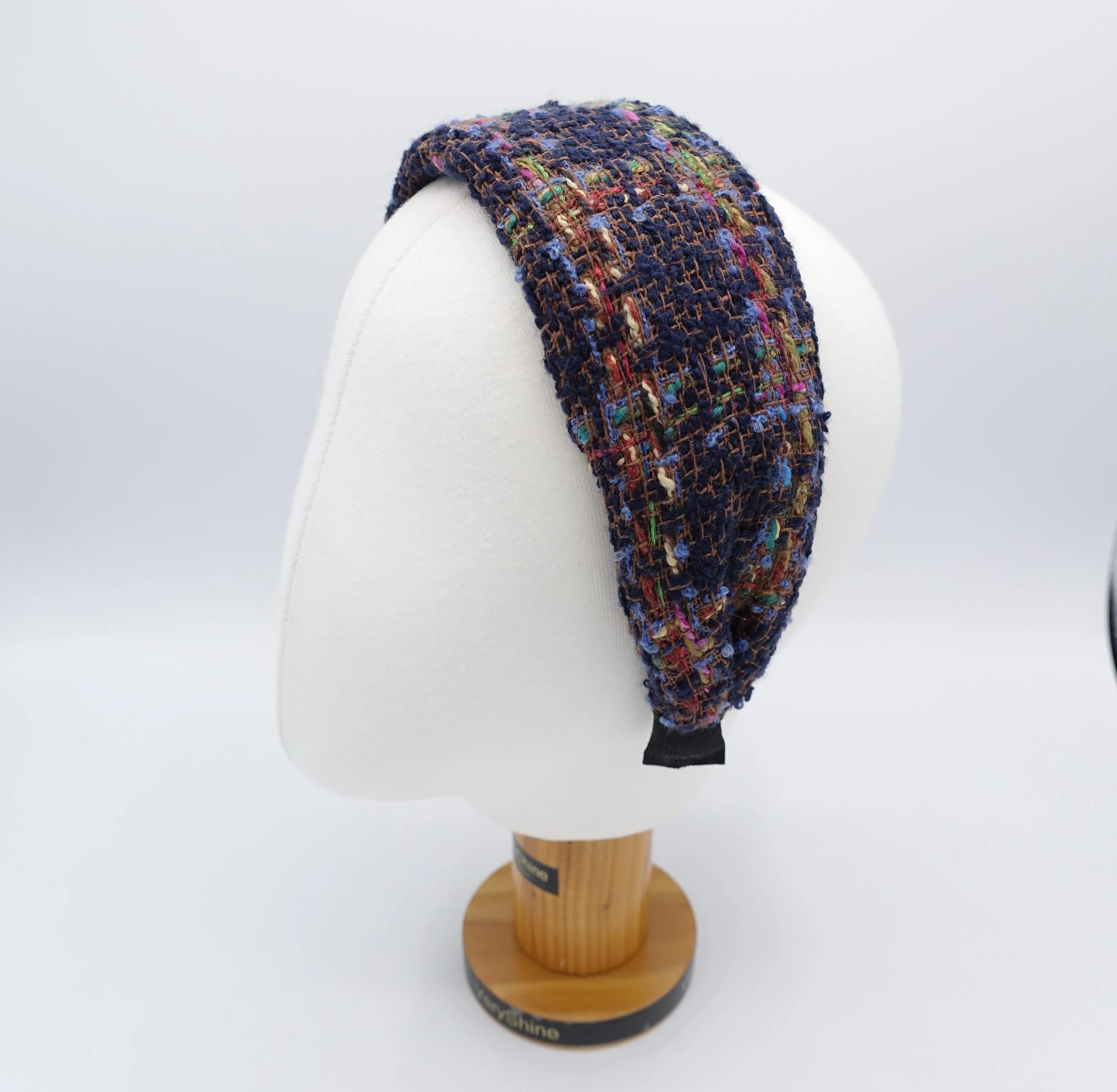 tweed headband, flat headband, FW headband, wide headband for women