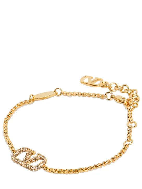 Valentino Garavani   V logo signature crystal bracelet 