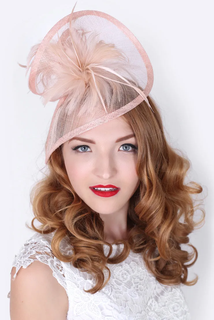 Victoria Fascinator - Nude Pink