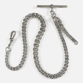 Victorian Sterling Silver Graduating Albert Watch Chain - 1892