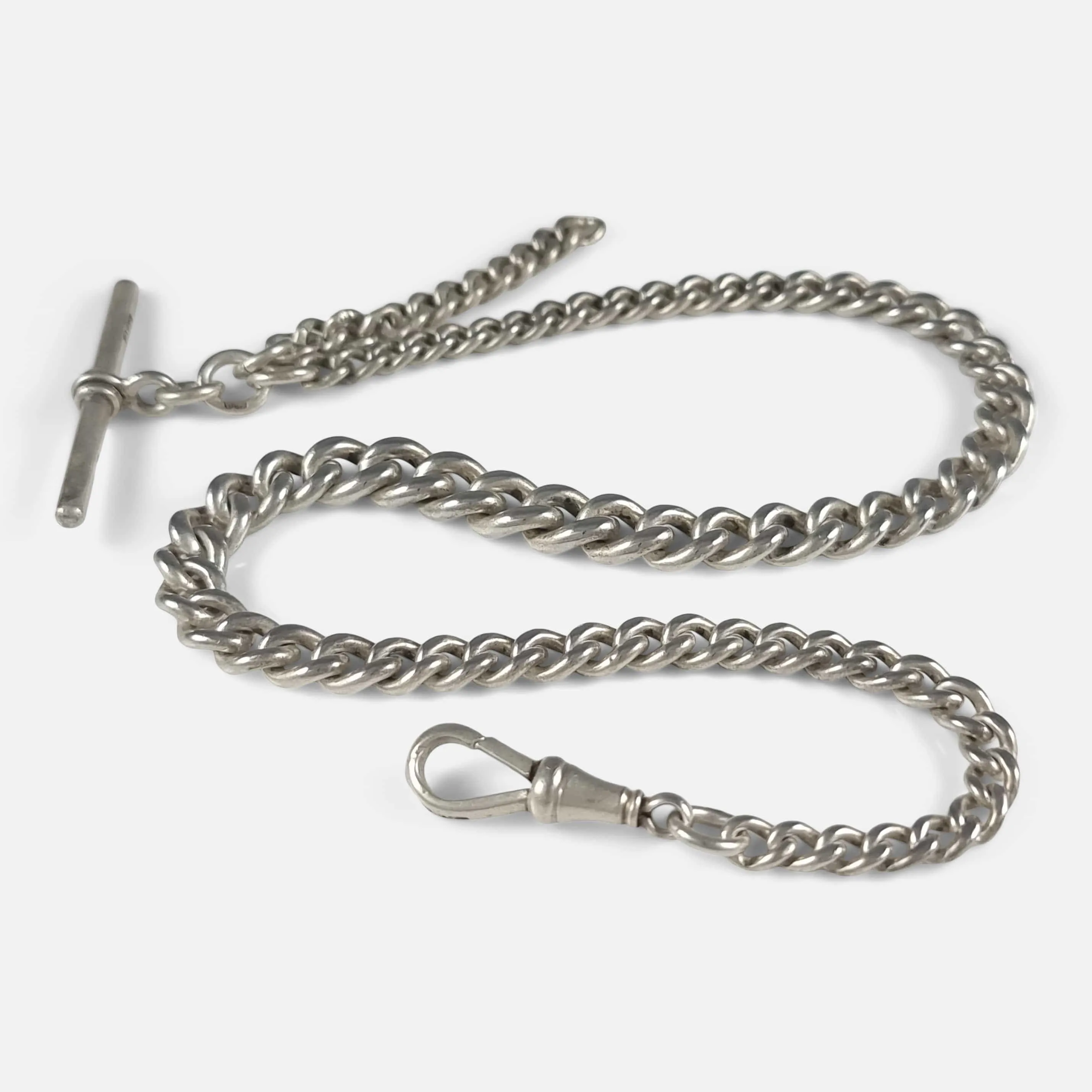 Victorian Sterling Silver Graduating Albert Watch Chain - 1892