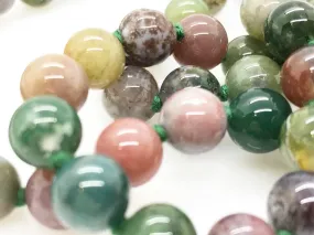 Vintage Multi-Colored Glass Beaded Necklace and Earrings