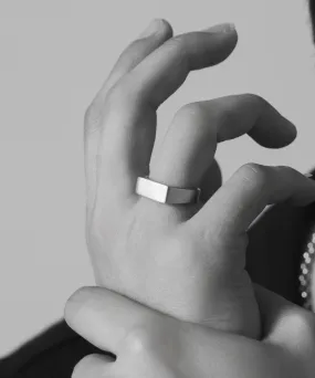 Vintage Rectangle Signet Ring［Stainless］
