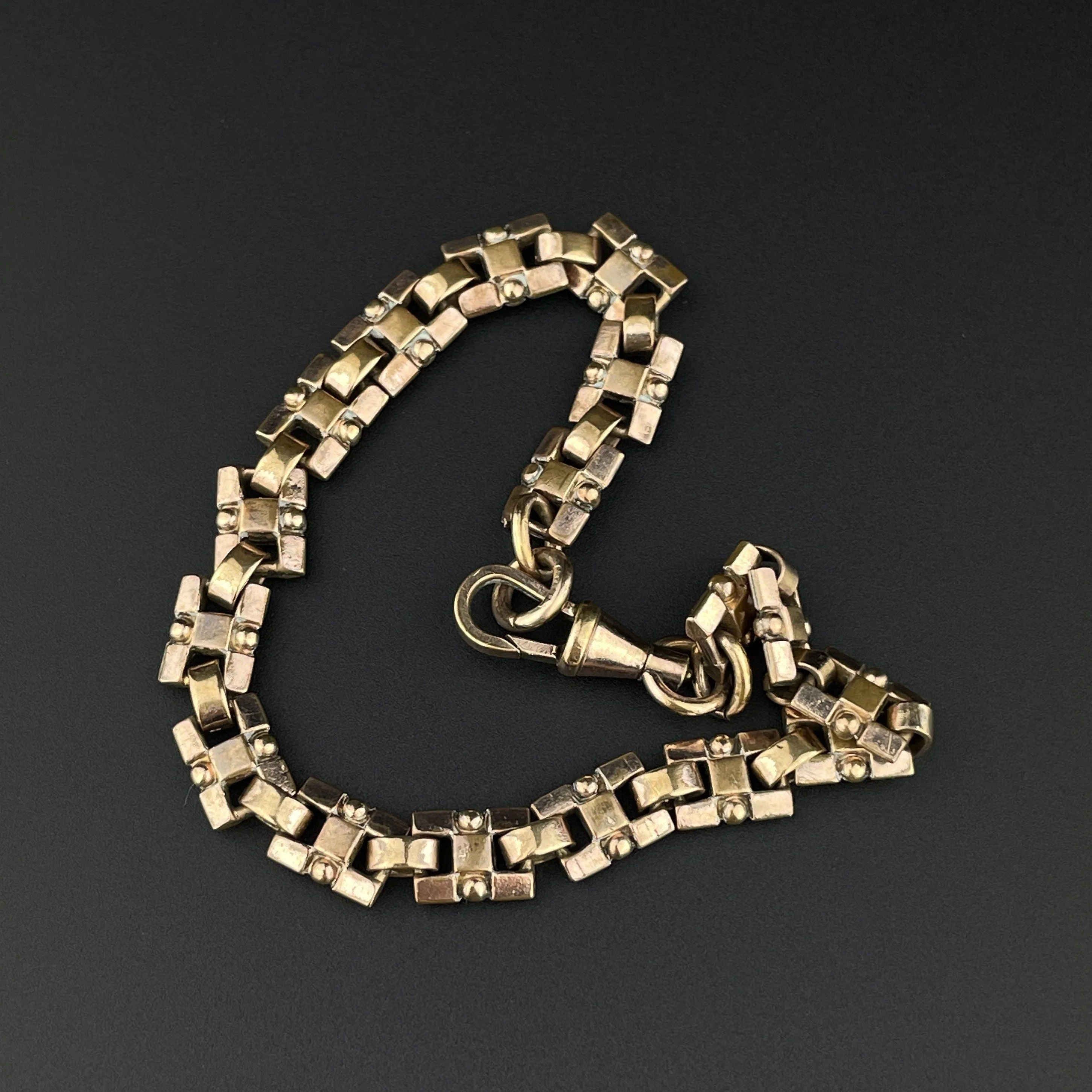 Vintage Rolled Gold Edwardian Pocket Watch Chain Bracelet