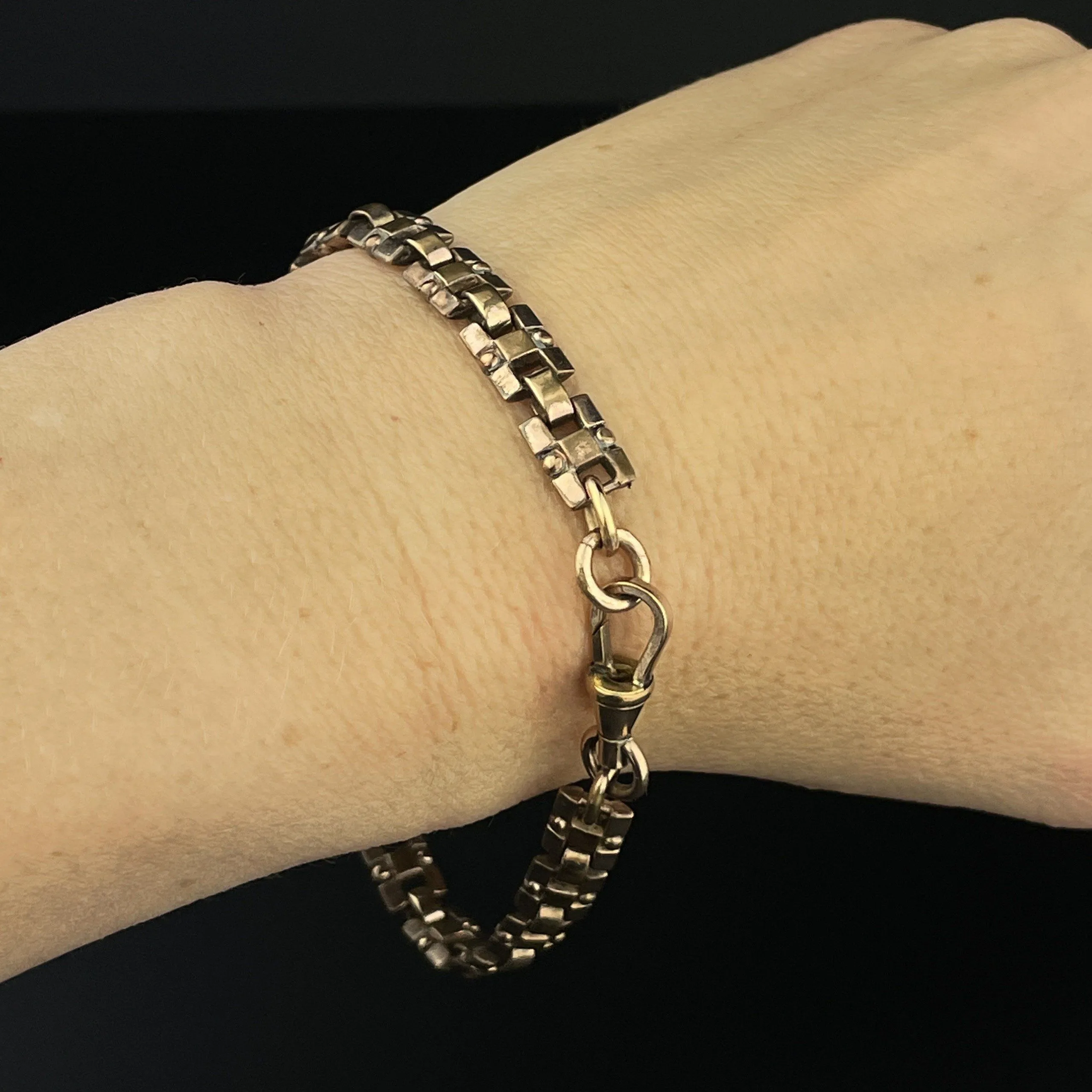 Vintage Rolled Gold Edwardian Pocket Watch Chain Bracelet