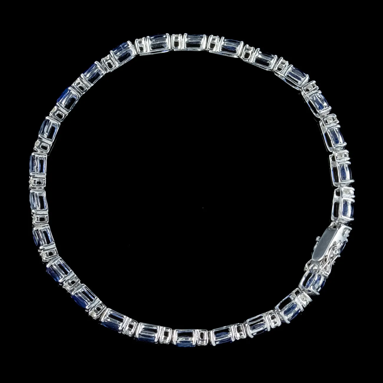 Vintage Sapphire Diamond Tennis Bracelet 18ct Gold 12ct Of Sapphire