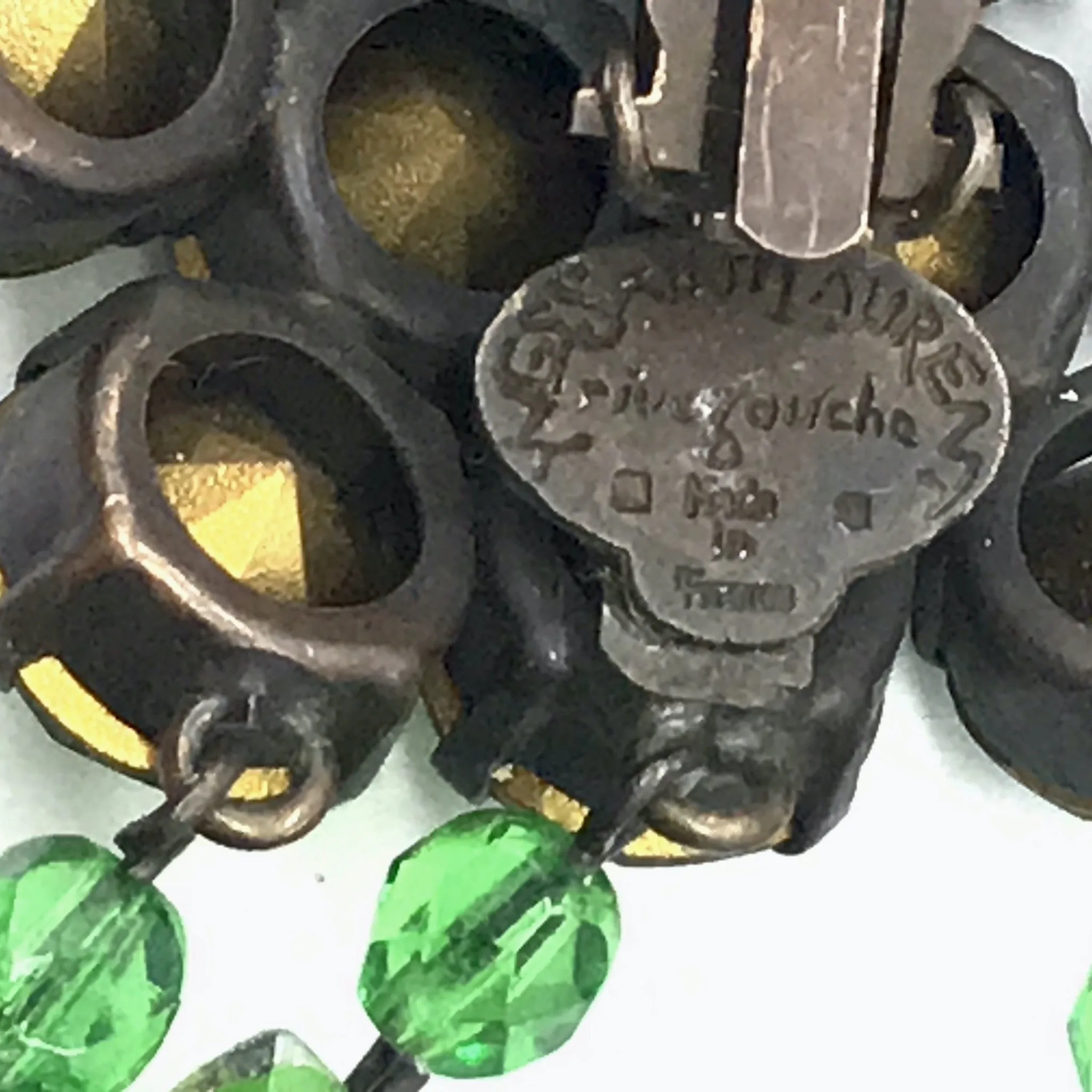 Vintage YSL Blue/Green Crystal Necklace Set