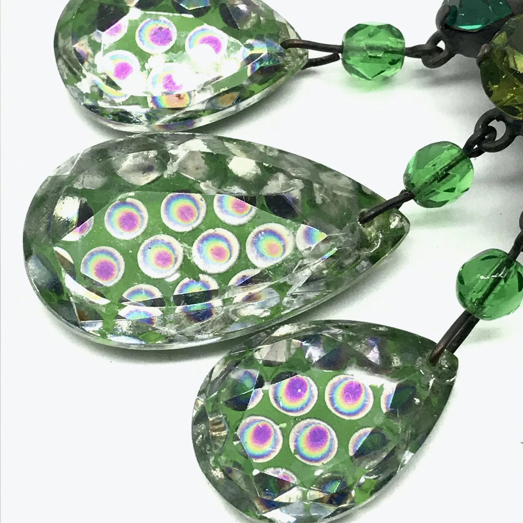 Vintage YSL Blue/Green Crystal Necklace Set